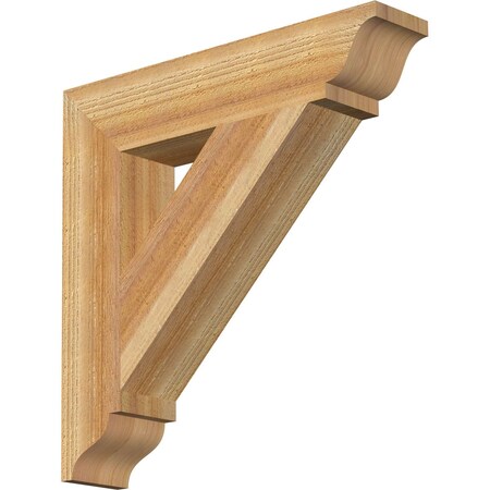 Ekena Millwork Traditional Traditional Rough Sawn Bracket, Western Red Cedar, 4"W x 20"D x 20"H BKT04X20X20TRA01RWR